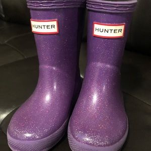 Toddler girl sparkly purple size 6 hunter boots